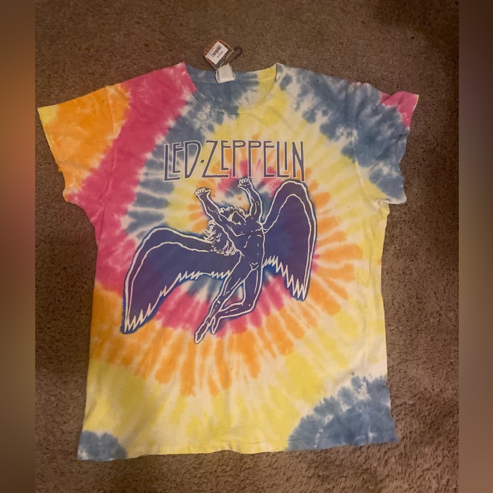 MadeWorn Tie Dye Distressed Led Zeppelin tee NWT
